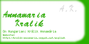 annamaria kralik business card
