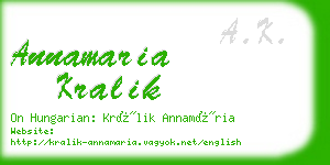 annamaria kralik business card